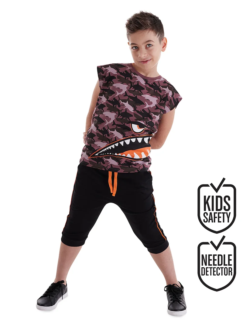 MSHB&G Camo Shark Boy T-shirt&Baggy Set